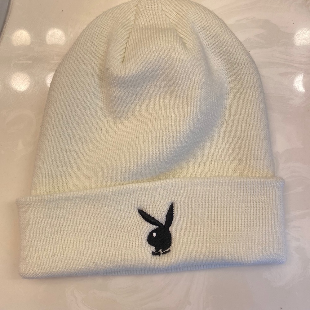white playboy beanie